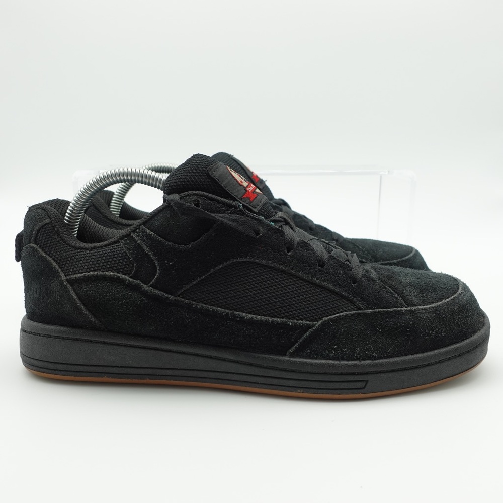 Brahma Steel Toe Men Size 7.5 Shoes Black Leather Work Sneakers Lace Up Low Top